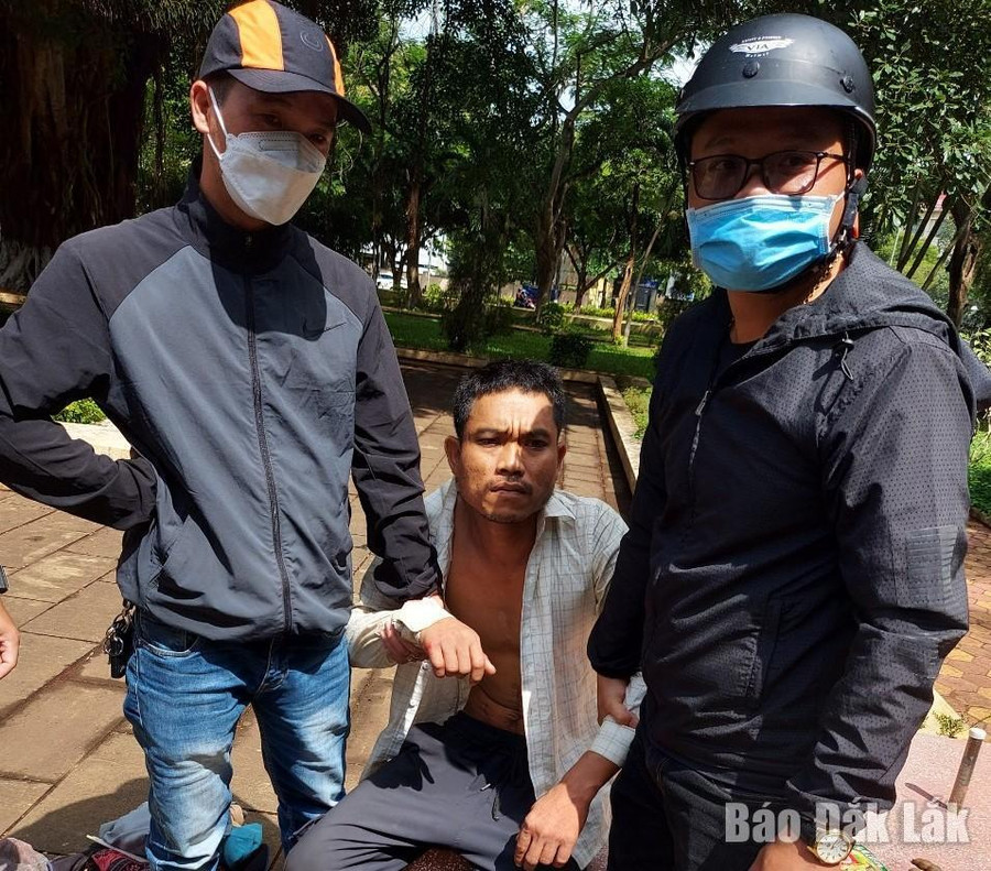 Đối tượng Y Tơng H'Đơk bị bắt giữ.