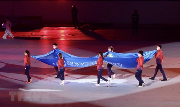 Lễ rước cờ của liên đoàn thể thao Đông Nam Á tại buổi tổng duyệt Lễ khai mạc SEA Games 31. Ảnh: Quang Hà/TTXVN Lễ rước cờ của liên đoàn thể thao Đông Nam Á tại buổi tổng duyệt Lễ khai mạc SEA Games 31. Ảnh: Quang Hà/TTXVN