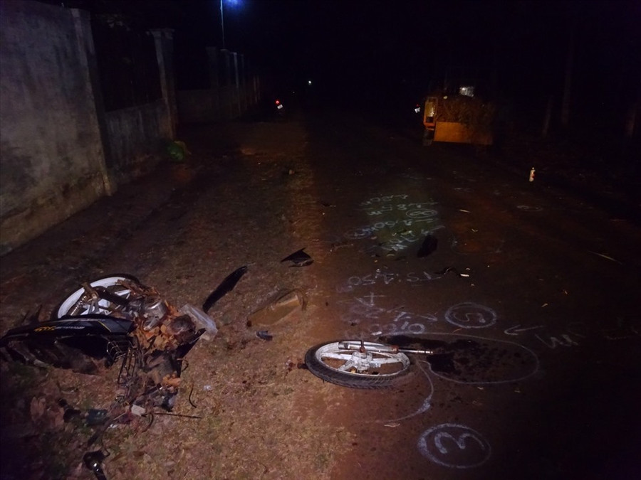 Hiện trường một vụ tai nạn giao thông liên quan đến xe công nông. Ảnh: Trung Dũng