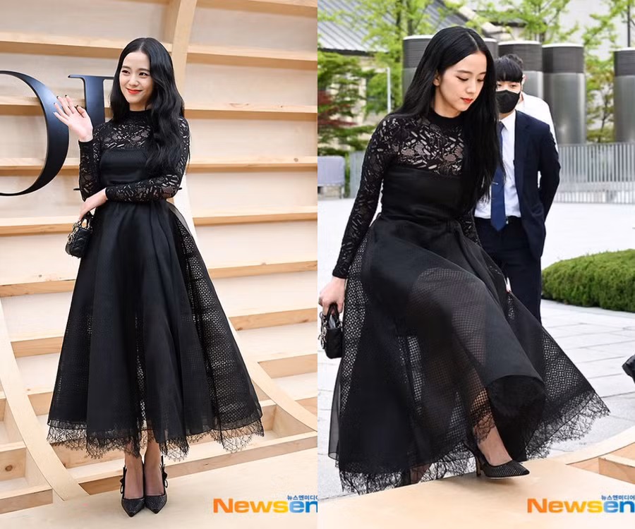 Vì thế, không có gì lạ khi người đẹp sinh năm 1995 được các tên tuổi giữ chức vụ quan trọng của Dior dành nhiều quan tâm và ưu ái đặc biệt từ đầu đến cuối buổi trình diễn. Ảnh: NEWSEN