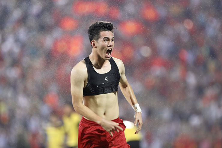 Tiến Linh đã tỏa sáng với bàn thắng duy nhất giúp U23 Việt Nam vào chung kết. Ảnh: Văn Hữu