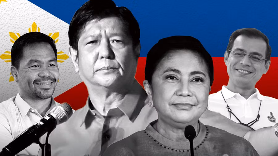 Bốn ứng viên (từ trái qua) Manny Pacquiao, Ferdinand Marcos Jr., Leni Robredo và Isko Moreno - Ảnh: Nikkei/Reuters Bốn ứng viên (từ trái qua) Manny Pacquiao, Ferdinand Marcos Jr., Leni Robredo và Isko Moreno - Ảnh: Nikkei/Reuters