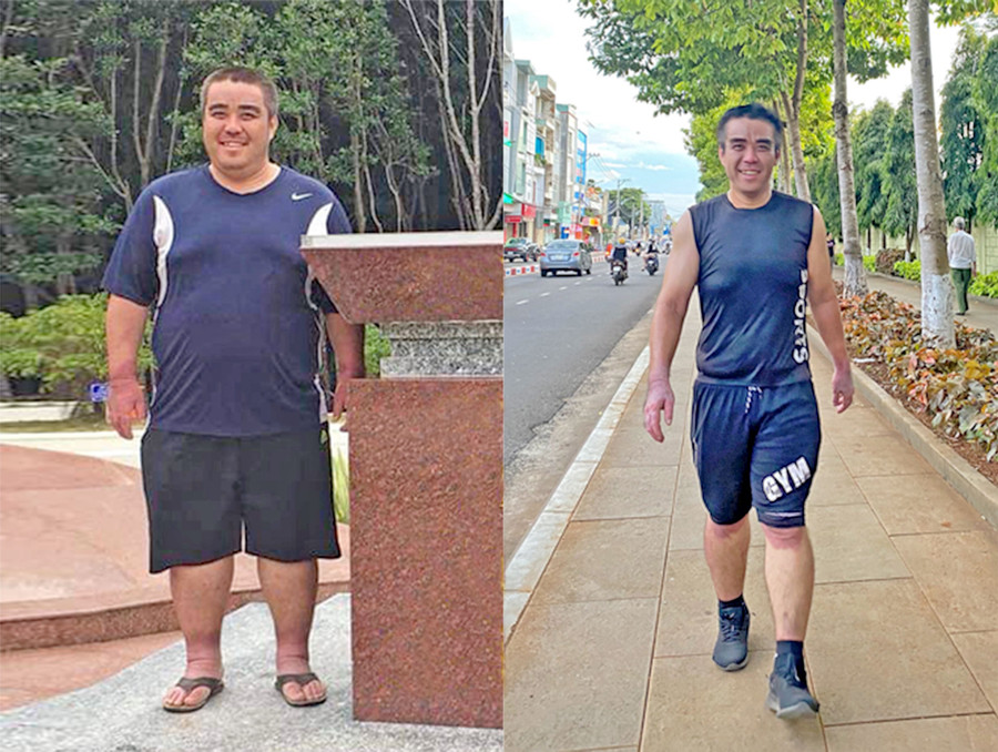 Anh Bùi Hoàng Anh trước và sau khi giảm cân (ảnh nhân vật cung cấp).