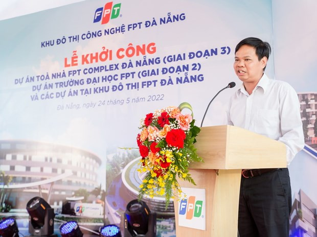 Tổng Giám đốc Công ty CP Đô thị FPT Đà Nẵng Nguyễn Văn Lộc khẳng định sẽ thực hiện đúng tiến độ sớm đưa các dự án vào hoạt động. Ảnh: Phan Phương/Vietnam+