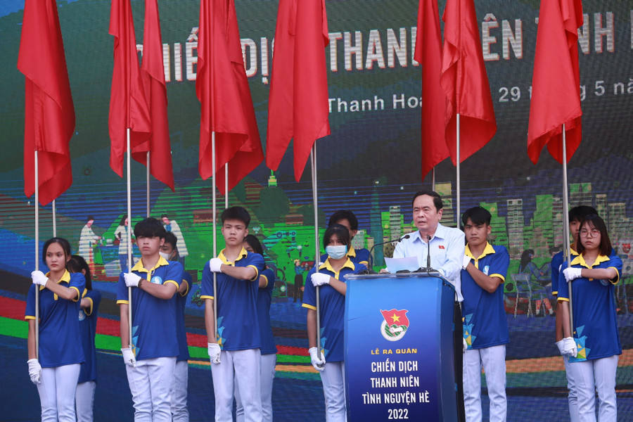 Ông Trần Thanh Mẫn phát biểu tại buổi lễ. Ảnh: BẢO ANH