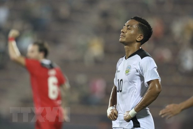 U23 Timor Lester trở thành đội bóng đầu tiên bị loại ở SEA Games 31. Ảnh: Minh Quyết/TTXVN