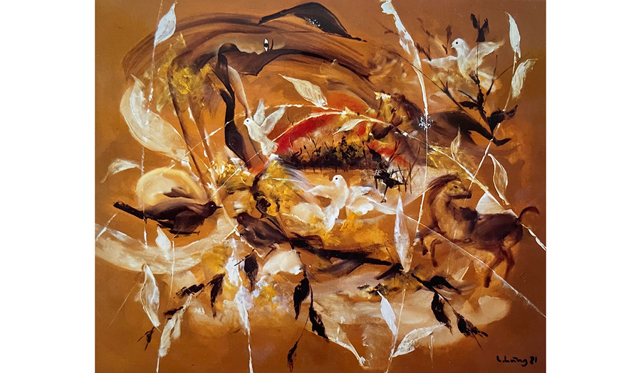 Tác phẩm "Hương rừng" của họa sĩ Lê Hùng. Tác phẩm