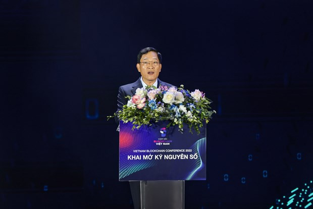 Thứ trưởng Bộ Khoa học và Công nghệ Trần Văn Tùng phát biểu tại sự kiện. Ảnh: Minh Sơn/Vietnam+