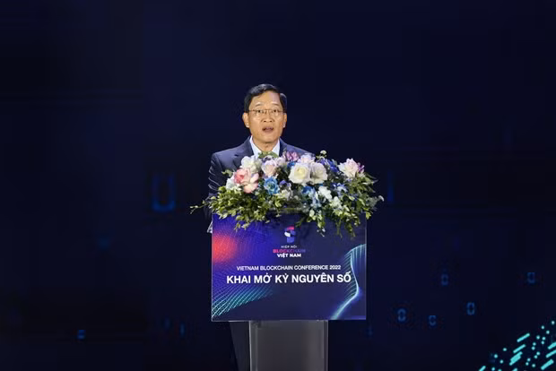 Thứ trưởng Bộ Khoa học và Công nghệ Trần Văn Tùng phát biểu tại sự kiện. Ảnh: Minh Sơn/Vietnam+