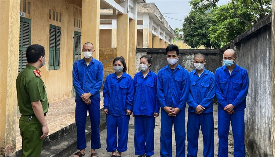 Các đối tượng liên quan. Ảnh: Công an Hải Dương