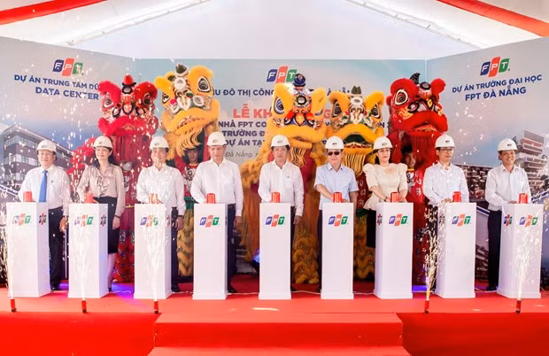 Tổng nguồn vốn đầu tư cho 5 dự án: Khu phức hợp FPT Complex giai đoạn 3, Trường Đại học FPT giai đoạn 2, Trung tâm dữ liệu (Data Center), Công viên trung tâm và Chung cư FPT Plaza 3 là 2.660 tỷ đồng.(Ảnh: Phan Phương/Vietnam+