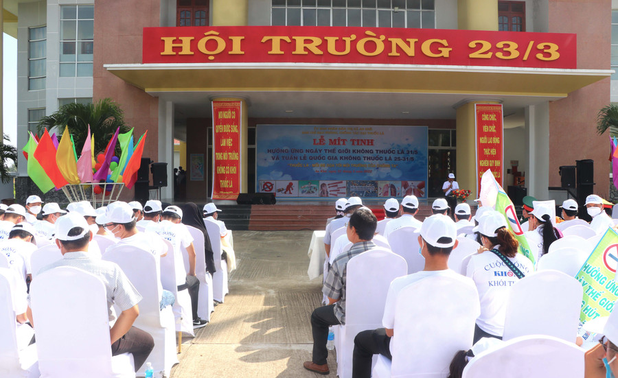 Quang cảnh lễ mít tinh. Ảnh: Ngọc Minh