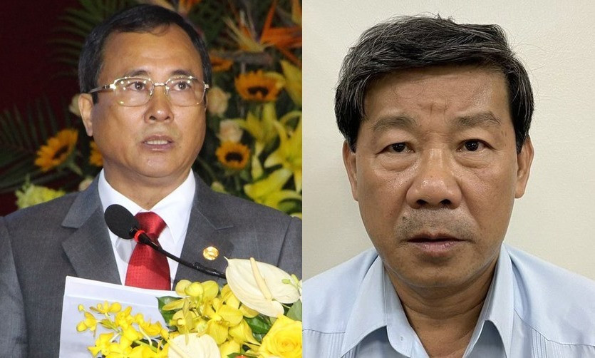 Cựu Bí thư Trần Văn Nam và cựu Chủ tịch UBND tỉnh Bình Dương Trần Thanh Liêm có sai phạm đặc biệt nghiêm trọng trong vụ đất vàng ở Bình Dương rơi vào tay tư nhân. Ảnh: Đình Trọng và BCA Cựu Bí thư Trần Văn Nam và cựu Chủ tịch UBND tỉnh Bình Dương Trần Thanh Liêm có sai phạm đặc biệt nghiêm trọng trong vụ đất vàng ở Bình Dương rơi vào tay tư nhân. Ảnh: Đình Trọng và BCA