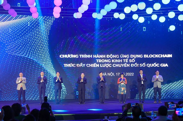 Hiệp hội Blockchain (công nghệ chuỗi khối) Việt Nam đã chính thức được ra mắt sáng 17/5. Ảnh: Minh Sơn/Vietnam+