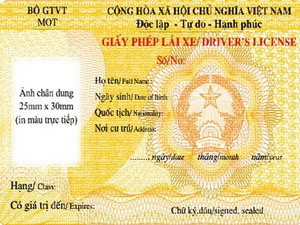 Mấu giấy phép lái xe mới. Mấu giấy phép lái xe mới.
