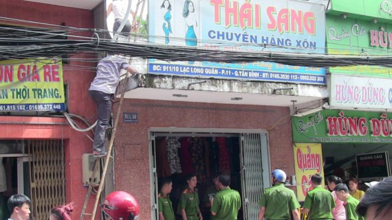 Công an phong tỏa hiện trường.