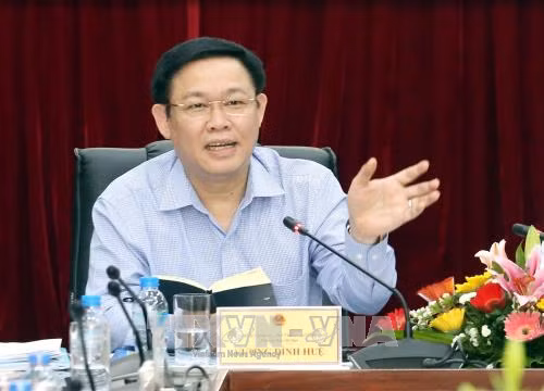 Phó Thủ tướng Vương Đình Huệ phát biểu tại buổi làm việc.