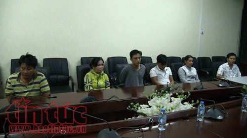 Các nghi can trong vụ đốt xe, giết người tại cơ quan công an.