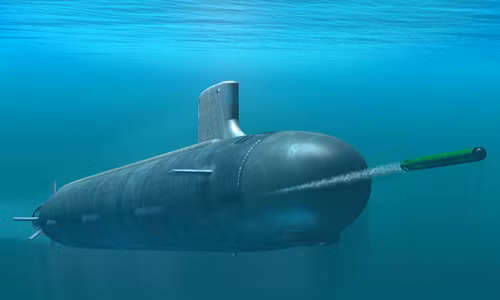 Tàu ngầm lớp Virginia phóng ngư lôi.