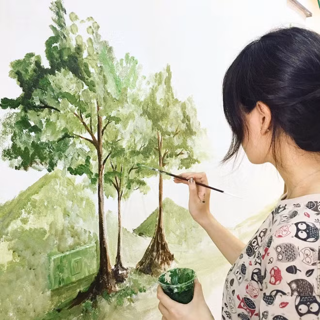 9X yêu thích và đam mê hội họa.