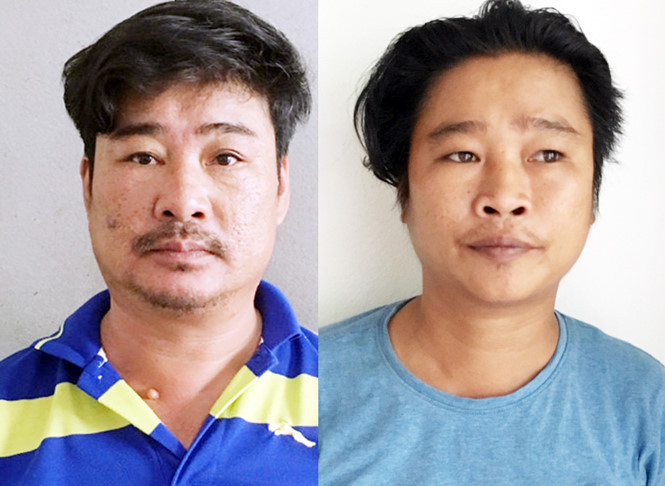 Hai nghi phạm tại cơ quan công an. Hai nghi phạm tại cơ quan công an.