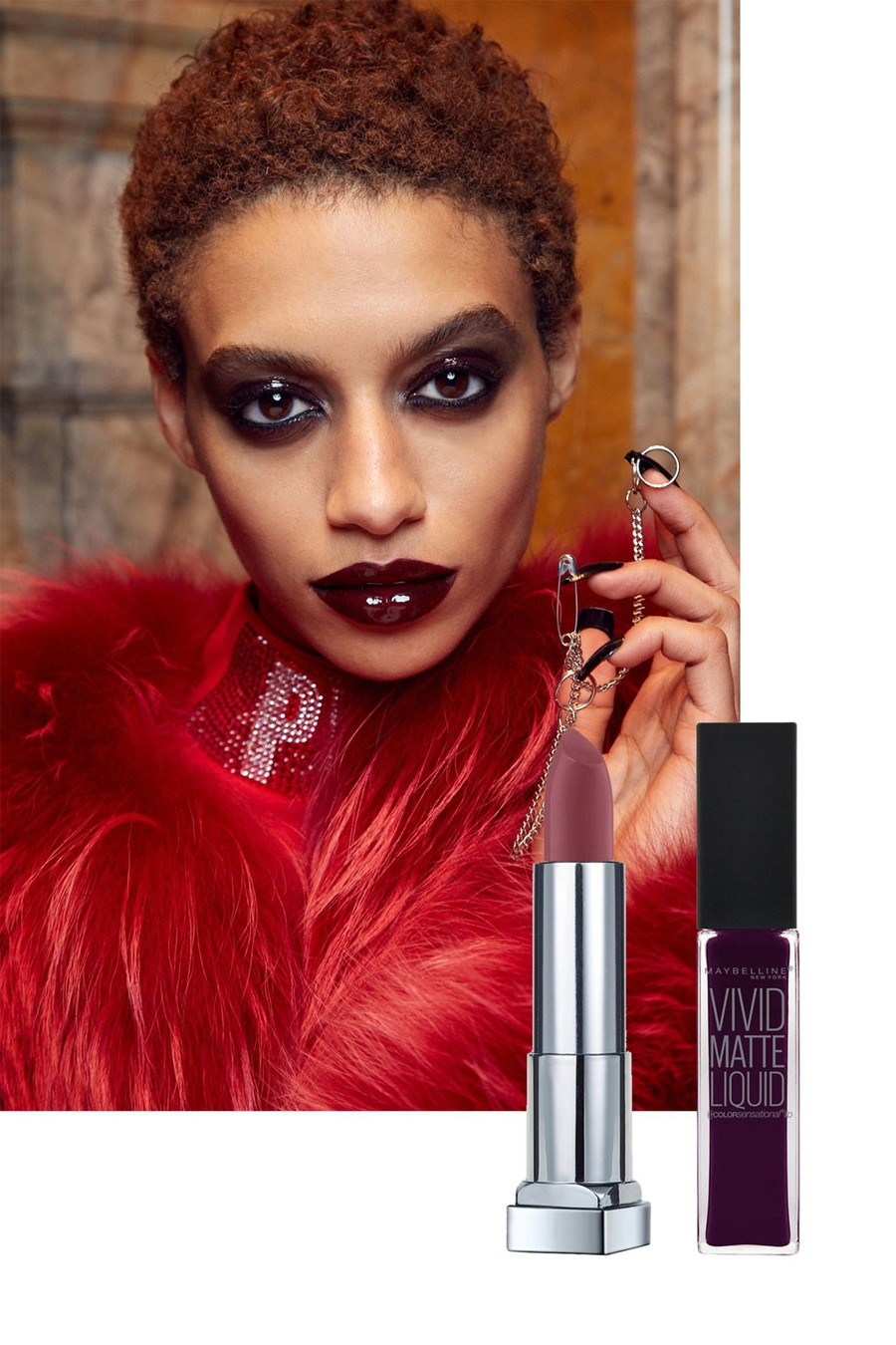 Màu bordeaux: Xuất hiện trong show thời trang thu đông 2017 của Philipp Plein, màu son bordeaux đậm ngay lập tức gây chú ý. Chuyên gia trang điểm Yadim còn phủ thêm một lớp son bóng bên ngoài, rất phù hợp cho các quý cô tiệc tùng.