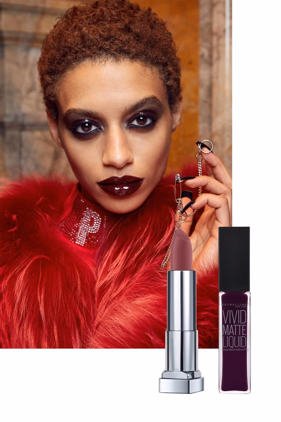 Màu bordeaux: Xuất hiện trong show thời trang thu đông 2017 của Philipp Plein, màu son bordeaux đậm ngay lập tức gây chú ý. Chuyên gia trang điểm Yadim còn phủ thêm một lớp son bóng bên ngoài, rất phù hợp cho các quý cô tiệc tùng. 