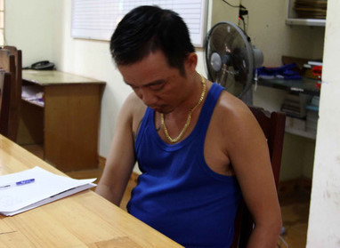 Nghi phạm Cường tại cơ quan điều tra. Nghi phạm Cường tại cơ quan điều tra.