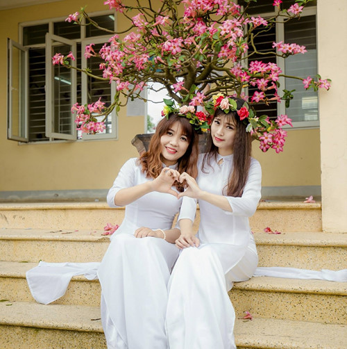 Hình ảnh Hoa (bìa trái) trước khi chưa gặp tai nạn