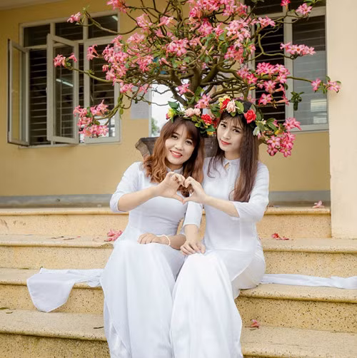 Hình ảnh Hoa (bìa trái) trước khi chưa gặp tai nạn