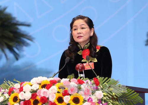 Bà Trần Thị Hương, Phó Chủ tịch Hội Liên hiệp Phụ nữ Việt Nam.