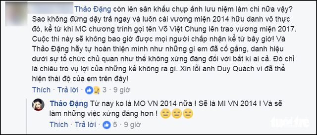 Hoa hậu Đặng Thu Thảo thể hiện nhiều bức xúc trên trang cá nhân và tuyên bố từ bỏ danh hiệu Hoa hậu Đại dương