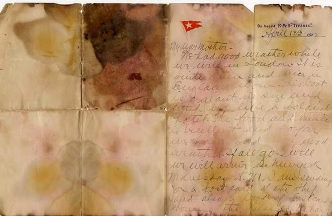Một lá thư viết ngày 13-4-1912 . (Nguồn: Reuters)