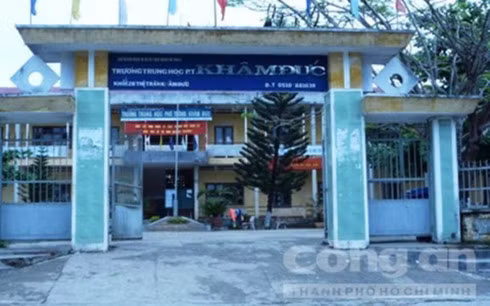 Trường THPT Khâm Đức, nơi xảy ra vụ việc.