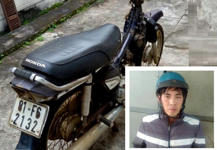 Phương tiện gây án và đối tượng Trần Hồ Hoàng Hải. Ảnh: N.H