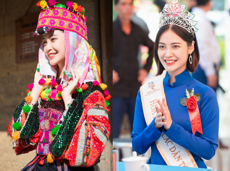 Nàng hậu cũng tích cực tham gia các hoạt động văn hóa, góp phần tôn vinh bản sắc của các dân tộc anh em Việt Nam. Ảnh: BTC