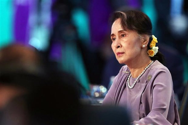 Bà Aung San Suu Kyi, khi giữ chức Cố vấn nhà nước Myanmar, dự một hội nghị ở Sydney (Australia), ngày 18/3/2018. (Ảnh: AFP/TTXVN) Bà Aung San Suu Kyi, khi giữ chức Cố vấn nhà nước Myanmar, dự một hội nghị ở Sydney (Australia), ngày 18/3/2018. (Ảnh: AFP/TTXVN)
