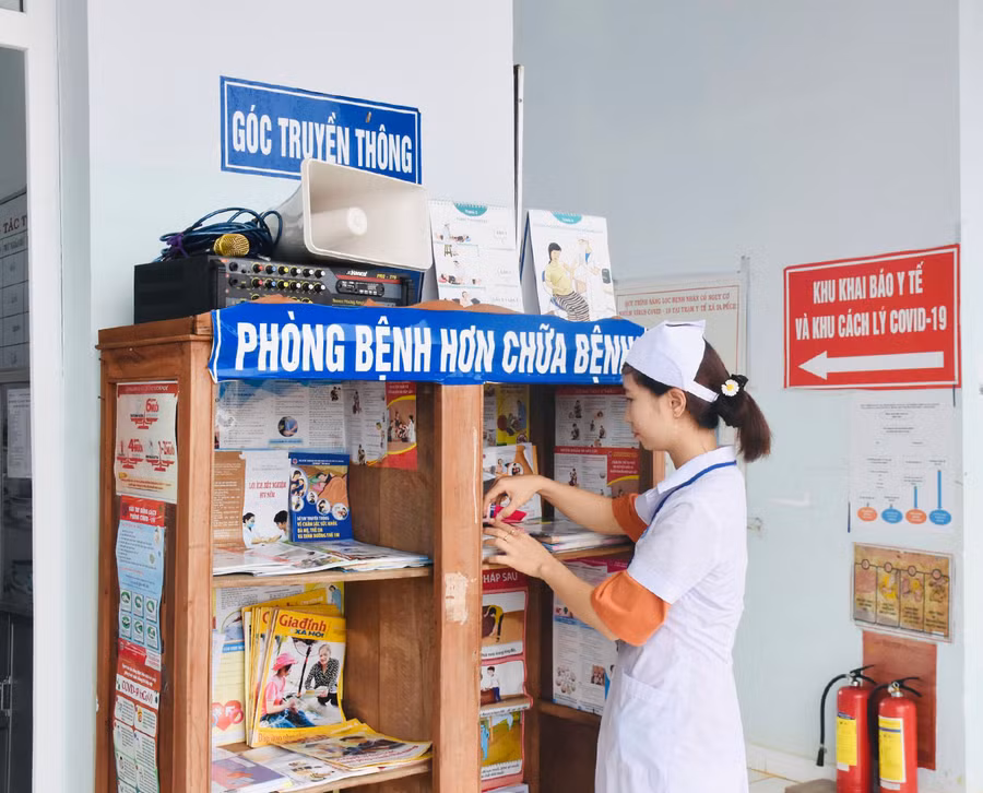  Góc truyền thông của Trạm Y tế xã Ia Pếch, huyện Ia Grai. Ảnh: Trần Dung