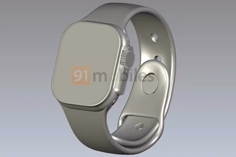 Hình ảnh kết xuất được cho là của Apple Watch Pro cao cấp sắp ra mắt. Ảnh: 91MOBILES