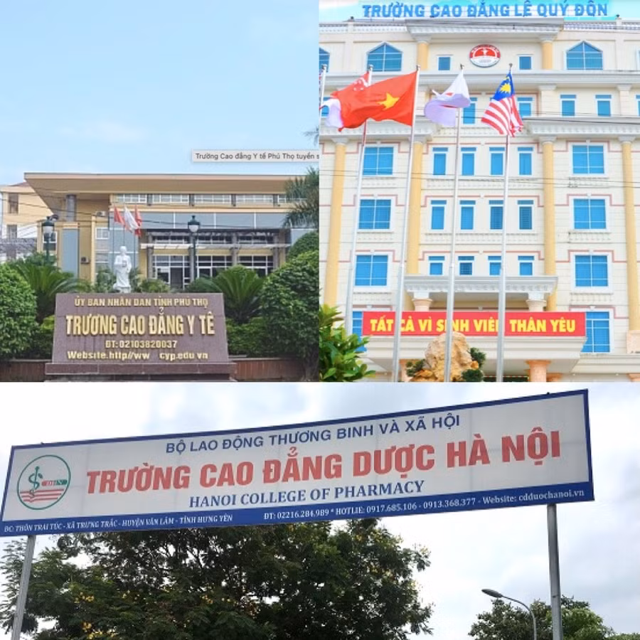  3 trường CĐ được Tổng cục Giáo dục nghề nghiệp yêu cầu báo cáo làm rõ những phản ánh về sai phạm gần đây. Ảnh website từ các trường