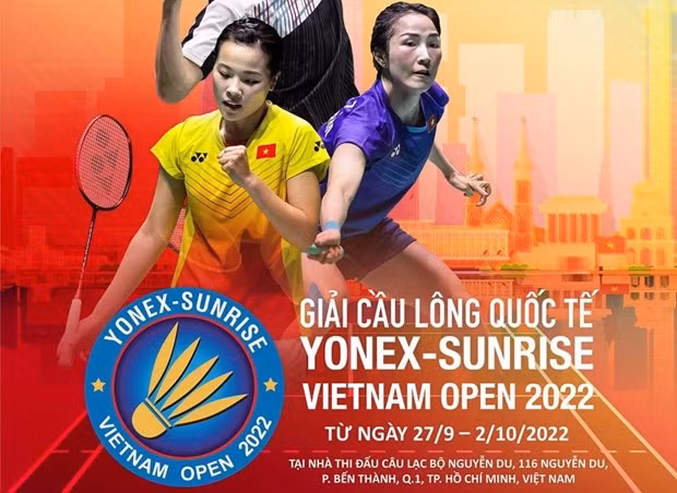 Giải cầu lông quốc tế Việt Nam mở rộng 2022 diễn ra từ ngày 27/9 đến 2/10/2022. Ảnh: VBF