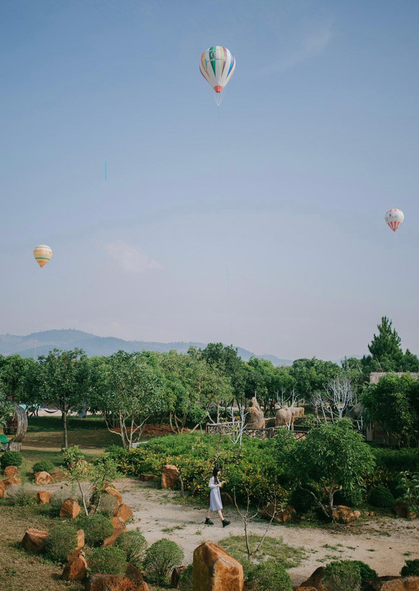 Khu vườn mô phỏng Khinh khí cầu tại Khu du lịch Thảo Nguyên Xanh đã từng thu hút đông đảo du khách check in khi đến Đà Lạt (Ảnh: Khu du lịch Thảo Nguyên Xanh)