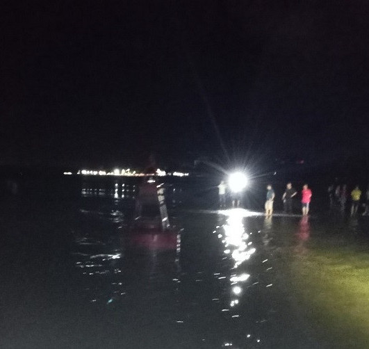 Bãi biển nơi 2 em học sinh mất tích - Ảnh: Facebook