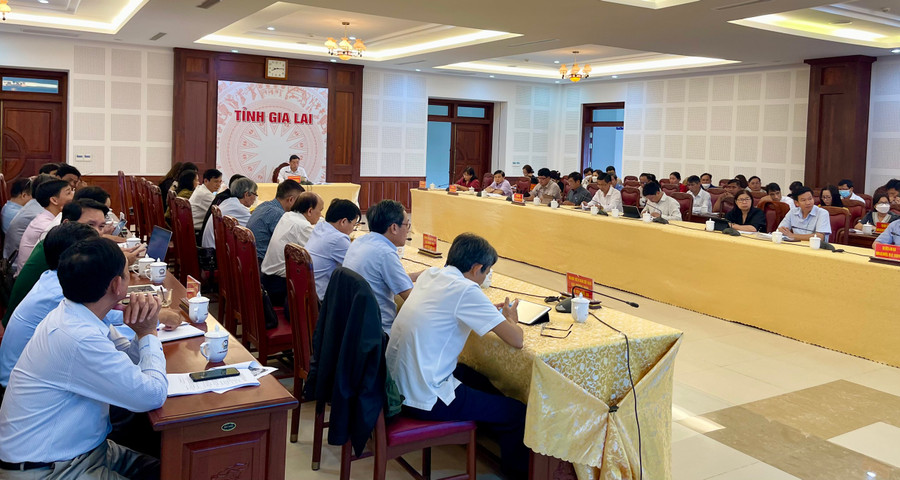 Quang cảnh Hội nghị triển khai Chương trình và Chương trình phát triển du lịch nông thôn trong xây dựng nông thôn mới giai đoạn 2021-2025