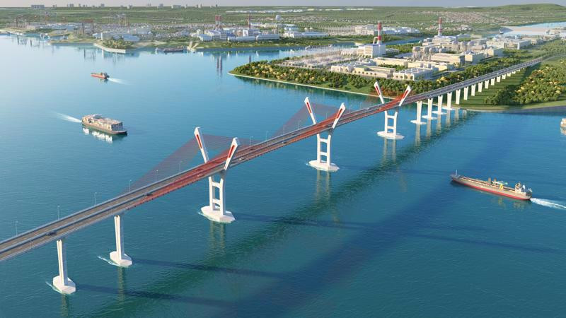  Cầu Bến Rừng nối huyện Thủy Nguyên, TP. Hải Phòng với thị xã Quảng Yên, tỉnh Quảng Ninh qua sông Đá Bạch. Ảnh: VGP