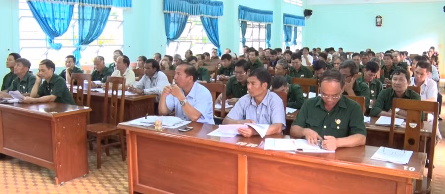 Cán bộ Hội CCB xã, thôn, làng tham gia Hội nghị tập huấn. Ảnh. Đinh Yến