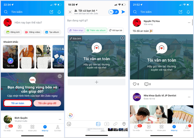 Lựa chọn 'Tôi an toàn.' (Ảnh chụp màn hình) Lựa chọn 'Tôi an toàn.' (Ảnh chụp màn hình)hập mô tả cho ảnh