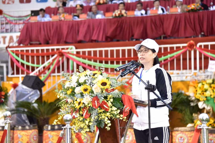 Phó Chủ tịch UBND tỉnh Nguyễn Thị Thanh Lịch phát biểu tại lễ khai mạc. Ảnh: Đức Thuỵ