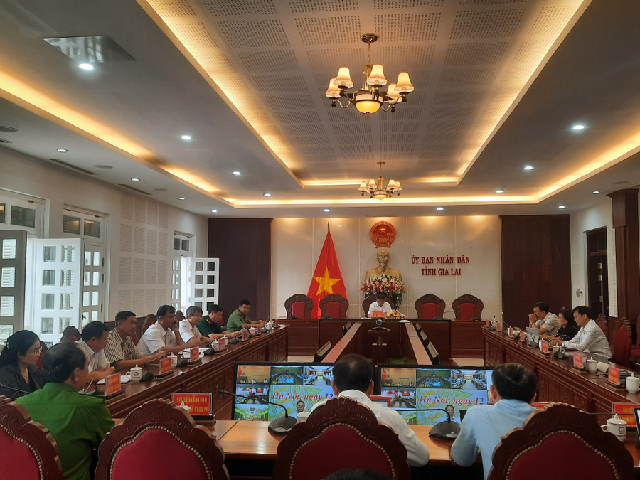 Quảng cảnh hội nghị tại điểm cầu Gia Lai. Ảnh: Lê Anh Quảng cảnh hội nghị tại điểm cầu Gia Lai. Ảnh: Lê Anh