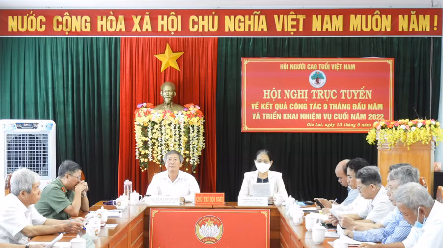  Quang cảnh hội nghị tại đầu cầu tỉnh Gia Lai. Ảnh: Thanh Nhật
